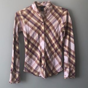 Moda fitted plaid button up